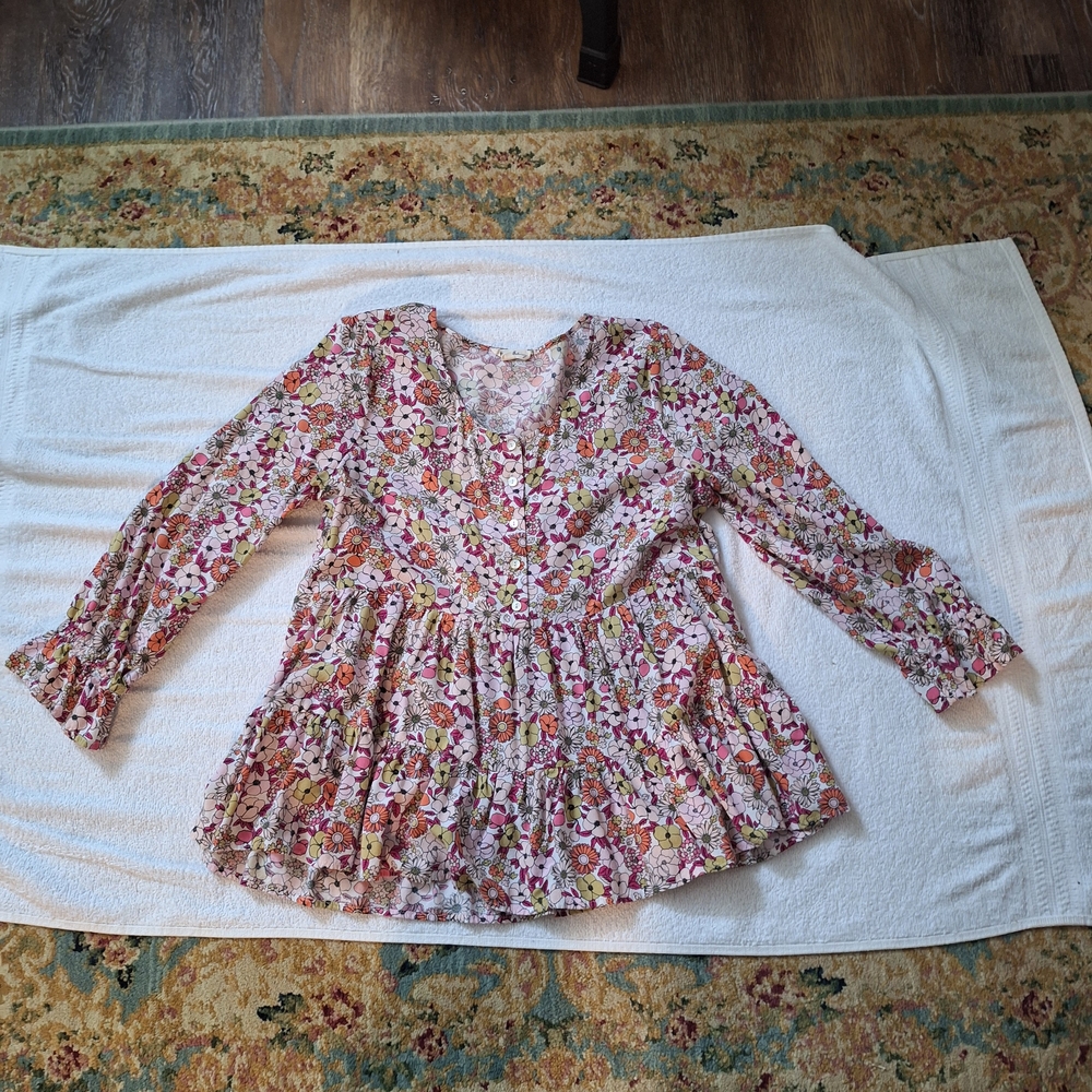 Jane and Delancey Floral Blouse - Pink and White